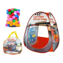 Toca Barraca Infantil Dobravel Carros Menino + Bolinha