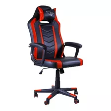 Silla De Escritorio Seats And Stools Fire Gamer Ergonómica Negra Y Roja Con Tapizado De Cuero Sintético