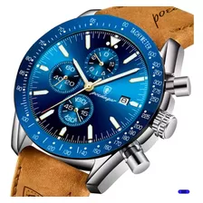 Reloj Analógo Casual Con Cronográfo Fechador Lujo Elegante