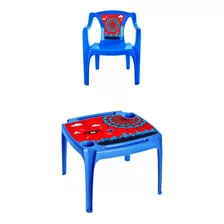 Juego Set Infantil 1 Mesa+ 1 Silla Niños Plástico Color Azul