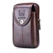 Bolso De La Cintura De Hombre Cuero Genuino Para Celular