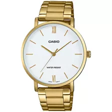 Reloj Casio Mtp Vt01g Acero Dorado Blanco Cristal Mineral