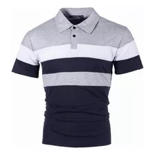 Playera Hombre Polo Casual Calidad Moda Combinación Franja G