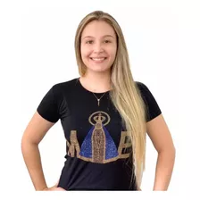 Blusa Católica Feminina Baby Look Nossa Senhora Aparecida.