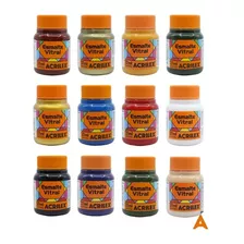 6 X Tinta Aerografo Esmalte Vitral Acrilex 37ml *escolha*