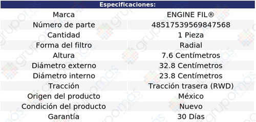 Filtro De Aire Engine Fil Dodge D150 V6 3.9l 1990 A 1993 Foto 2