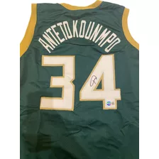 Camisa Autografada Giannis Antetokounmpo Com Certificado