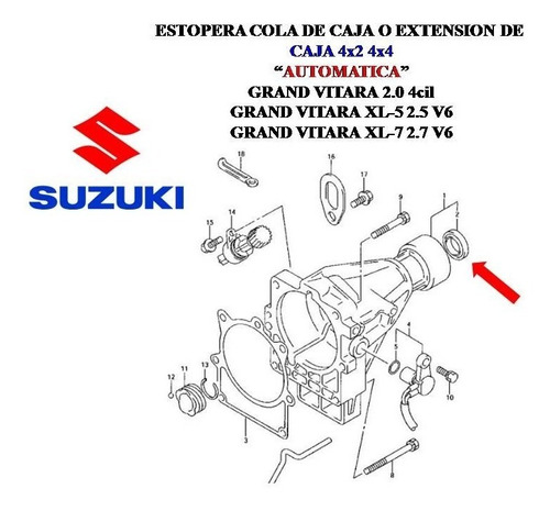 Reten Cola De Caja 4x2 Chevrolet Tracker 2.5 V6 99/09 Foto 7