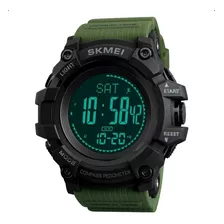 Reloj Skmei 1358 Para Hombre, Brújula, Altímetro, Barómetro, Correa Integrada, Color Verde