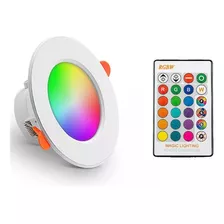 Lâmpada Spot Led Rgb Redondo Embutir 9w Bivolt Com Controle