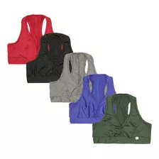 Kit 5 Blusa Top Cropped Academia Sem Bojo Fitness Treino