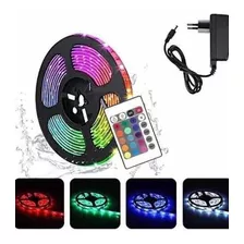 Fita De Led Colorido Troca Cores Controle Luzes Fortes 5mts