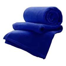 Manta Cobertor Microfibra Macia Lisa Casal 1,80 X 2,00 -azul