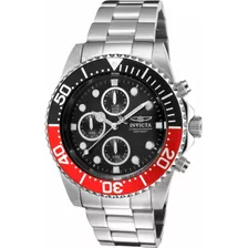 Reloj Pulsera Invicta Pro Diver 1770 De Cuerpo Color Acero, Analógico, Para Hombre, Fondo Negro, Con Correa De Acero Inoxidable Color Acero, Agujas Color Acero Y Blanco, Dial Blanco Y Acero, Subesfera