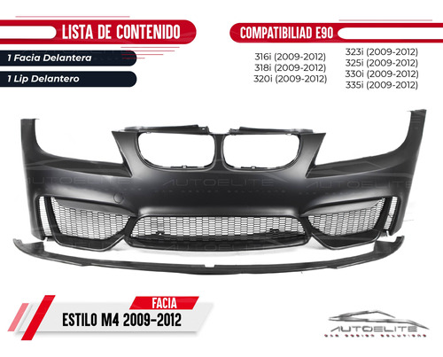 Facia Lip Bumper Bmw Serie 3 E90 Estilo M4 2009-2012 Foto 8