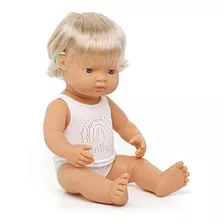 Miniland - Baby Doll Niña Caucásica Con Audífono 15'' - Caja