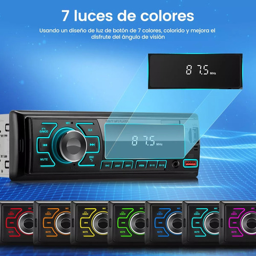 Autoestreo 1 Din Bluetooth Reproductor Mp3 Radio 2 Usb Aux Foto 7