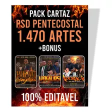 Pack Gospel P/ Igrejas 1.470 Arquivos Psd Editavel + Bonus