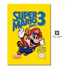Pôster Capa Super Mario Bros 3 Nes Nintendo Retro 29,7x42cm