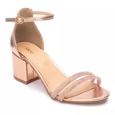 Zapatilla Abierta Con Brillos En Color Plata Oro Rosado 2039