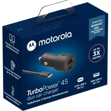 Cargador De Auto Motorola Turbo Power De 45w Duo Usb/tipo C 