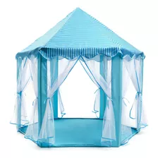 Castelo Barraca Infantil Cabana Tenda Azul Cinderela Menina