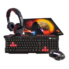 Kit Teclado Mouse Gamer Led Mouse Pad Headset G-fire