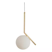 Lampara Colgante Techo Bronce Con Globo Opal Roma Pt