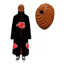 Kit Capa Akatsuki + Máscara Tobi - Naruto Cosplay Manto T01