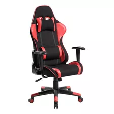 Silla De Escritorio Gamer Reforzada Wanted Zr Negra/roja