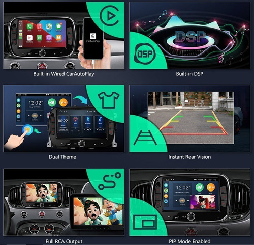 Android Fiat 500 2009-2015 Carplay Gps Wifi Radio Bluetooth Foto 6