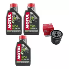 Kit 3 Lts Motul 5100 4t 10w50 + Filtro Wega Jfo0411p