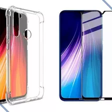 Kit Capa Capinha Transparente E Pelicula 3d Para Note 8 Top