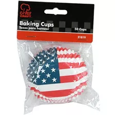 Chef Craft 50 Count Cupcake Liners Bandera Estadounidense