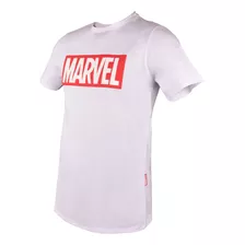 Remera Marvel Hombre Logo Manga Corta Gris