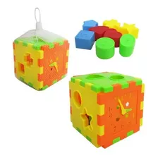 Brinquedo Educativo Cubo Didático Relogio Encaixar Montar 