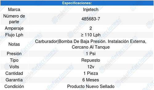 Repuesto Bomba Combustible Pony 4cil 1.6l 84-87 8302387 Foto 4