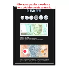 Quadro Cedula 10 Reais Plastico Nota 1 Real Moeda Antiga 