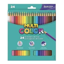 Lápis De Cor Com 24 Cores Multicolor Cores Forte Viva