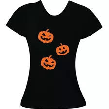 Camisa Feminina Halloween Babylook Dia Das Bruxas 3 Abobora 
