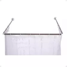 Soporte Cortina Para Baño 3 Tramos Con Codos Acero Inox Otec