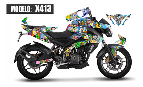 Pulsar Ns 200 Vinil Wrap Calcas Kit Stickers Calcomanias Ct Foto 4