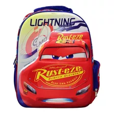 Mochila Cars Lmo Rayo Mcqueen 3d Primaria. Marca Ruz Color Rojo