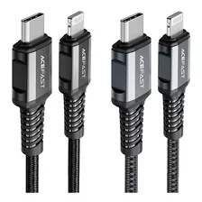 Cable Acefast Usb-c A Lightning (1,2mt) Color Negro