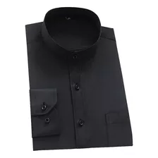 Camisa Mao (cuello Mandarín) De Manga Larga Para Hombre, Cas