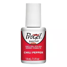 Esmalte Semipermanente Progel Chili Pepper 14ml Supernail Color Rojo Picante