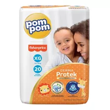 Fralda Pompom Derma Protek Jumbo Xg Com 20 Unidades