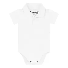 Body Infantil Bebes Gola Polo 100% Algodao Brandili Branco