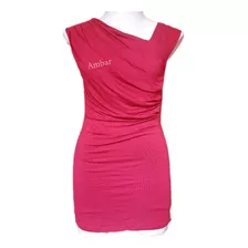 Vestido Fashion B.p.c. Rojo, Cintura Drapeada, Sin Mangas