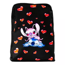 Mochila Escolar Infantil Volta Às Aulas Stitch Angel Coração